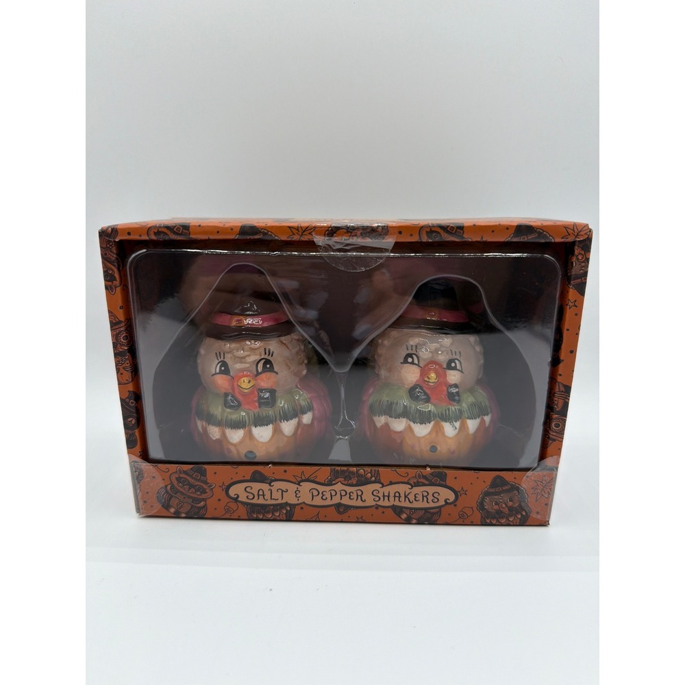 Johanna Parker Pilgrim Turkey Salt & Pepper Shakers Thanksgiving NIB